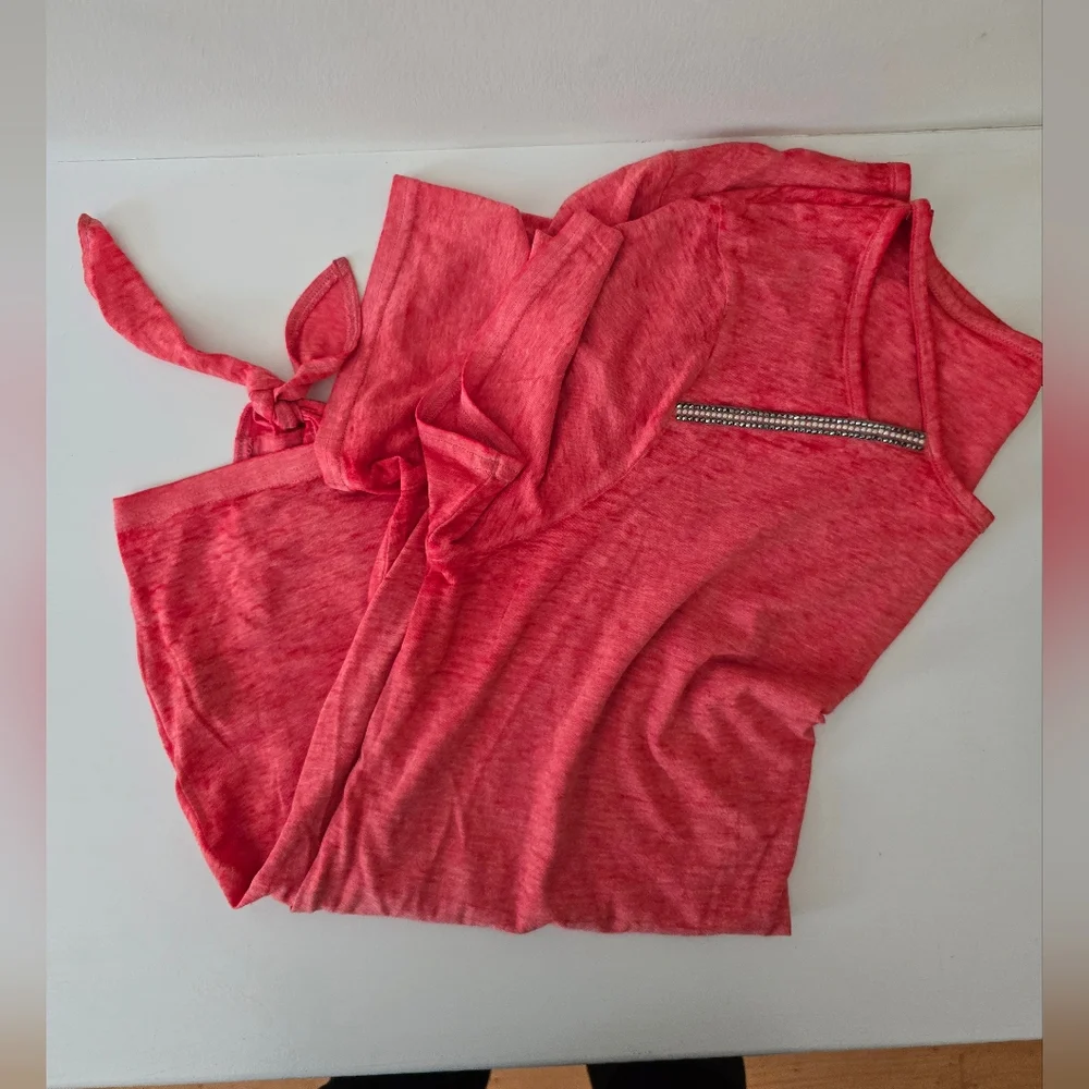 Juicy Couture Pink Rhinestone Cutout Tee – Size XL - Picture 6 of 6